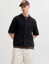 Jack & Jones Jorcotedazur Knit Crochet Polo Sn - Black - XXL