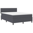  Box Spring Seng med madrass & LED mørk grå 160x200 cm Corduroy stoff