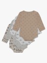 Pippi Omlagsbody Set 4-Pakk Regnværsdag Størrelse 80 Brune