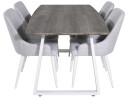 Venture Design Inca & Plaza spisegruppe Grå/grå 4 st stoler & bord 160 x 85 cm