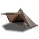 Familietelt for camping 8 personer brun vanntett