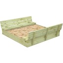 Palmako Sandkasse sandy 16 med benklokk 160x160 cm trykkimpregnert
