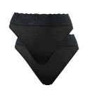 Calida Truser 2P Lycraspitze Panty Svart bomull Small Dame