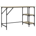 Skrivebord sonoma eik 120x50x75 cm metall og konstruert tre