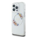 Guess Mobildeksel til iPhone 16 Pro med MagSafe - IML Flowers Wreath Gjennomsiktig