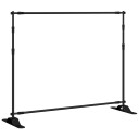 vidaXL Bakgrunnsstativ svart 254x243 cm stål
