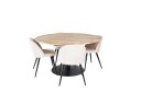 Venture Home Cirebon Spisegruppe 140 cm Rund med 4 Velvet Stoler Beige