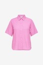 Only Carmakoma Skjorte carDea S/S Shirt Stripe Wvn Rosa