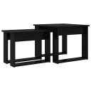  Kaffebord Sett 2 pcs Svart Eik Konstruert tre