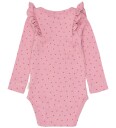 Petit Piao Body I/e - PPSonja - Rose Eleganse Heart AOP - Petit Piao - 1 år (80) - Langermet Body - Rosa