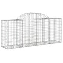 vidaXL Gabionkurver buede 25 stk 200x50x80/100 cm galvanisert jern