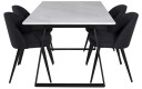 Venture Design Estelle & Velvet spisegruppe Hvit/svart 4 st stoler & bord 140 x 90 cm