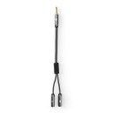 Nedis Stereo Lydkabel 3.5 Mm Han 2 Stk. Mm Hunn Gull Belagt 0.20 M Rund Grå / Gun Metal Deksel Vindusboks