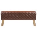 vidaXL benk 110 x 30 x 45 cm Ekte Lær Brun diamant