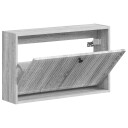 vidaXL Vegghengt skoskap EDE 71 x 17 x 43 cm Konstruert tre Grå Sonoma