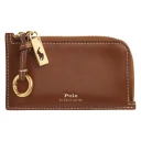 Polo Ralph Lauren Polo Id Leather Zip Card Case   Brown   ONE SIZE