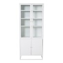 Bakal vitrineskap 4 glassdører, 5 hyller, hvit.