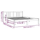 vidaXL Sengeramme grå heltre 150x200 cm 5FT King Size