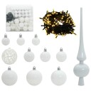 vidaXL Julekule Sett med 300 LED 120 pcs Hvit Plast