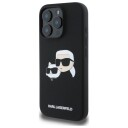 Karl Lagerfeld Silikondeksel MagSafe til iPhone 16 Pro Max med Hodetrykk - Svart
