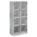  Highboard med dører betonggrå 68x37x142 cm konstruert tre
