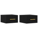  Kveldsbord 2 stk Veggmonterte Svart Eik 35x35x20 cm