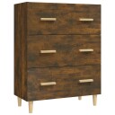 vidaXL Skjenk røkt eik 70x34x90 cm konstruert tre