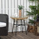 Rundt bistrobord for uteplass svart+beige