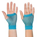 Boland Party Partners 80-talls UV fingerløse nettinghansker korte neonblå One size 02987