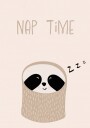 Cute Sloth Nap Time Plakat / 50x70