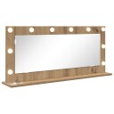  Sminkespeil med LED lys Artisan Eik 100x45x18 cm