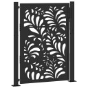 Hageport svart 105x130 cm stål bølgedesign