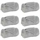vidaXL Kastepledd 6 pcs Grå 240 x 270 cm Fleece