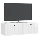  Vegghengt TV skap Høgglans hvit 98 x 41 x 30 cm Konstruert tre