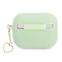 Guess Apsauginis Dėklas Silikoninis Charm Heart Collection, Skjørt Til Airpods Pro Žalias