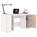 vidaXL Skrivebord hvit 140x50x75 cm heltre furu