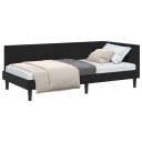  Hjørnesengramme med hodegjerde Svart 90 cm x 200 cm Fløyel
