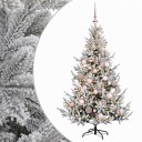 vidaXL Kunstig juletre med julekuler 120 cm 150 LED-lys Varmhvit