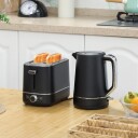 Vannkoker Brødristersett 2200 W 1,7L vannkoker, 2 skiver brødrister, 6 bruningsnivåer, oppvarming og tining, frokostsett med kal