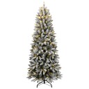 Kunstig juletre med 150 LED og flokket snø 120 cm