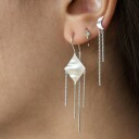 Stine A Jewelry Windy Viola with Chains Earring Gullfarge 14 mm