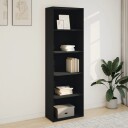 Bokhylle svart 60x30x189 cm konstruert tre