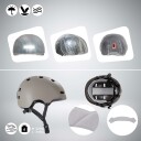 Crazy Safety   Urban bicycle and skater helmet with front and rear lights   Sand   M 54 57cm CS240201