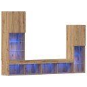  TV skap med LED lys Artisan Eik 40.5x30x102 cm