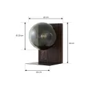 Lucande   Veloura vegglampe høyde 30 cm glass tre USB