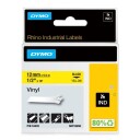 Dymo Rhino 12mm Vinyl sort på gul - 1861627