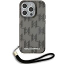 Karl Lagerfeld IML Mono Mønster Hardcase til iPhone 15 Pro - Svart Mobildeksel