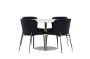 Venture Home Matgruppe Lycke 110 cm Rund med 4 Modesto stoler Beige/Svart
