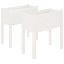 vidaXL Plantekasser 2 stk hvit 70x31x70 cm heltre furu