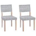  Spisestuestol 2 pcs Hvitvask 46 x 55 x 84 cm Kubu Rattan